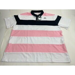 NWT CHUCO GOLF Equus Pink white Black rugby style SS polo size 3XL skull logo